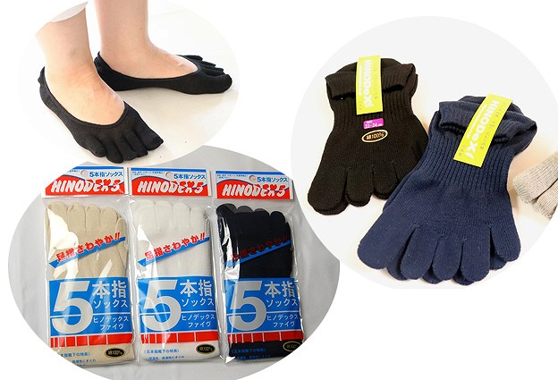 ５本指ソックスも製造販売しています。オーダーメイドも承ります