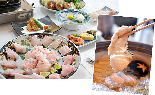 「松林」のクエは、天然物の本クエです。 淡白ながら脂の乗った味わいが「クエを食ったら、他の魚は食えん」といわれるほど重宝されている魚です