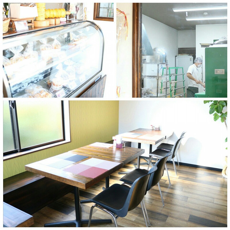 マハロ本店店内の様子。生バウムクーヘン販売やカフェでもお召し上がりできます