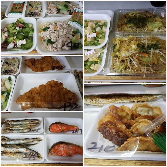 お惣菜。毎朝作ったものだけを並べています。メニューも毎日変えています